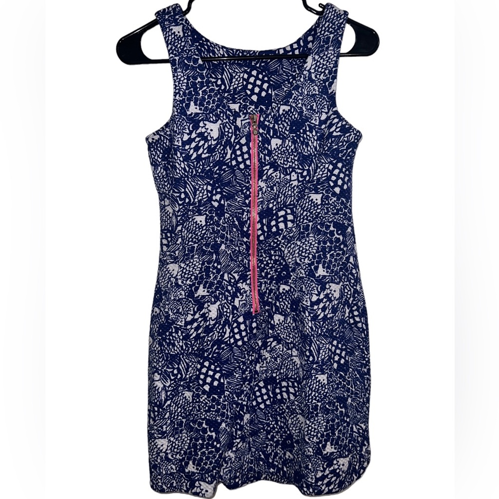 Lilly Pulitzer for Target Sleeveless Blue and White Dress Upstream Koi Pattern - Picture 2 of 14